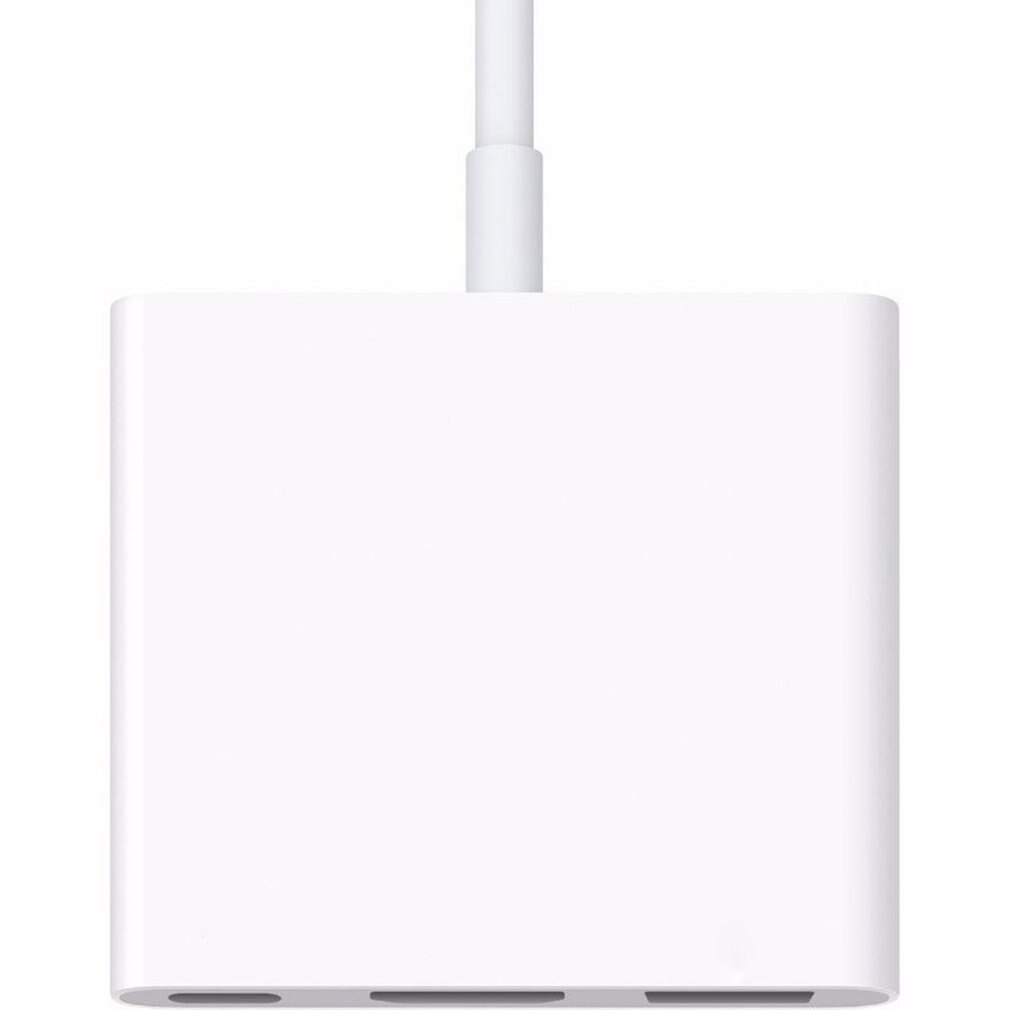 USB-C Digital AV Multiport Adapter with USB Port White Durable for Apple