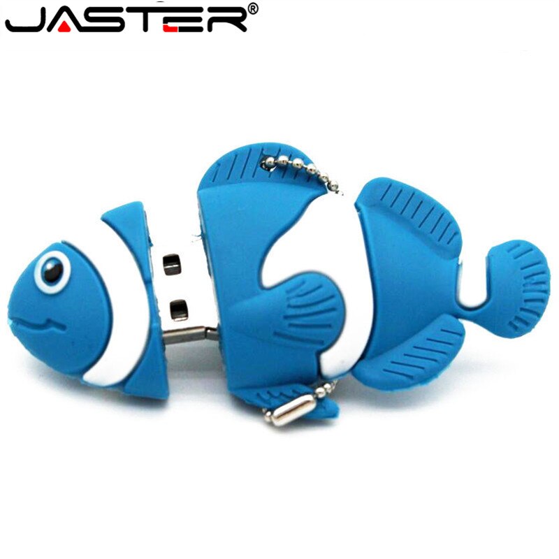 JASTER bella pesce usb flash drive pendrive 64gb 32gb piccolo animale pen drive 16gb di memoria del bastone del fumetto USB 2.0 di trasporto libero