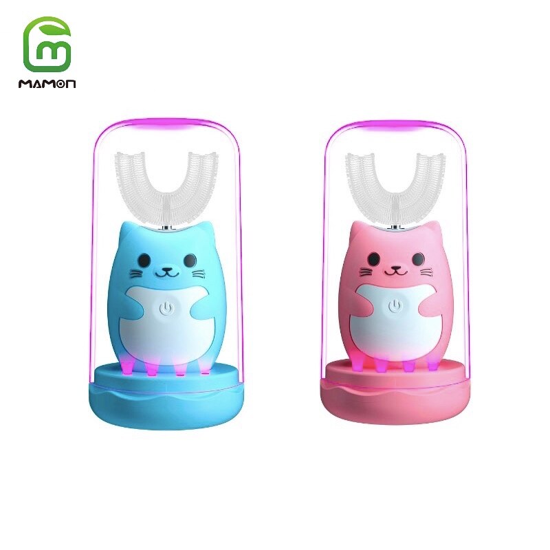 Mamon Kids Kinderen Elektrische Tandenborstel Voor Meisje En Jongen Waterdichte Timer Oplaadbare Met Uv Steriliseren