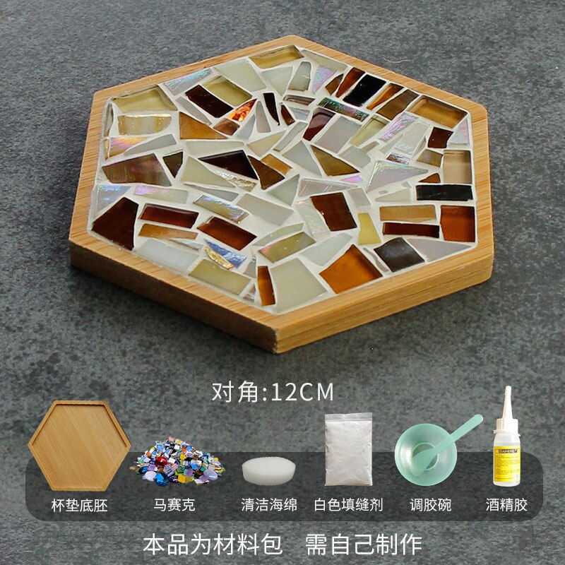 Sous-verre en mosaïque pour bricolage, emballage de matériaux Semi-finis, manuel, , Support de coussin de Pot, Collage carré, artisanat en bambou: L
