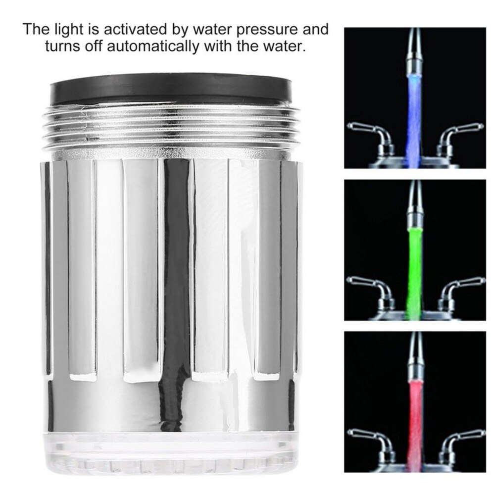 Led Kraan Licht Tap Nozzle Rgb 7 Kleuren Knipperende Temperatuur Kraan Beluchter Waterbesparing Keuken Badkamer Accessoires