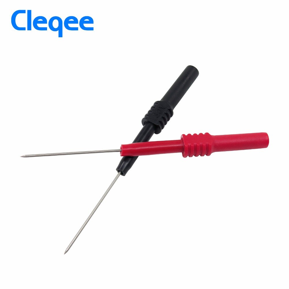 Cleqee P5009 10 Stuks Zachte Pvc Isolatie Piercing Naald Niet-destructieve Multimeter Test Probes Rood/Zwart