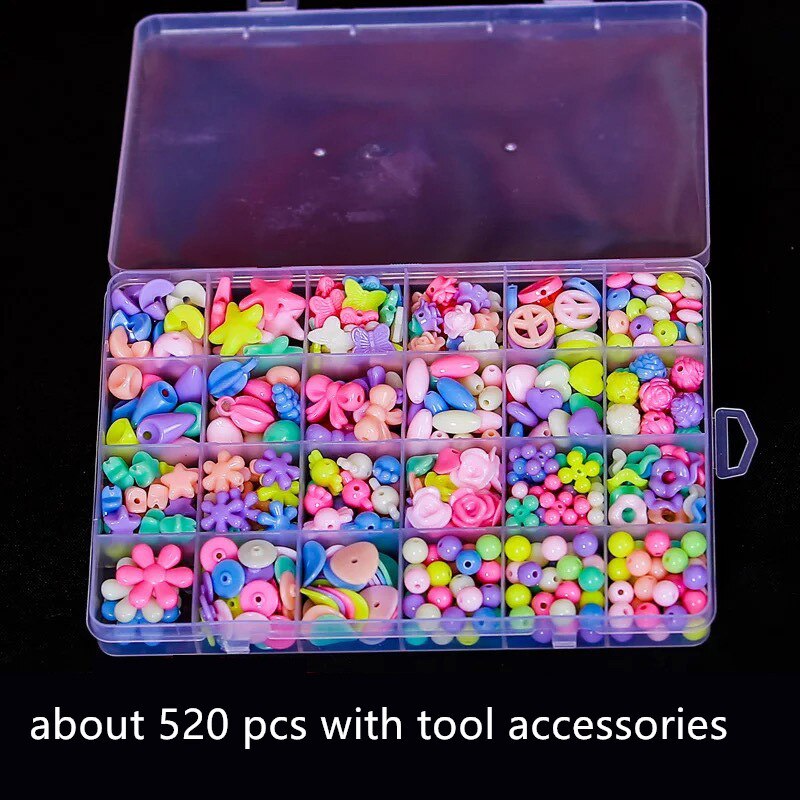 Kit de perles de rocaille colorées pour filles, bricolage, pour Bracelet, couture, tissage artisanal, ensemble de bijoux artisanaux, fabrication de jouets, pour enfants 8 9 10: B