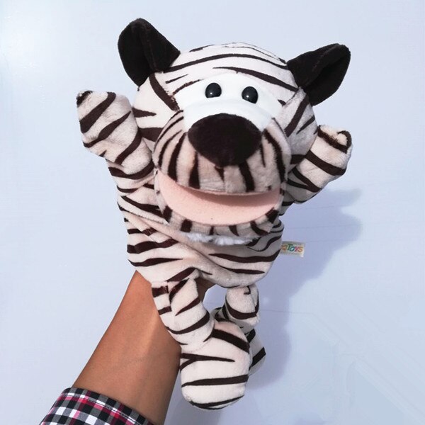 Nice Sexy Cute Cartoon Plush Daby Toy Nici Hippo Ladybug Wolf Giraffe Raccoon Crocodile Stereo Hand Puppet Daby Telling Story: tiger