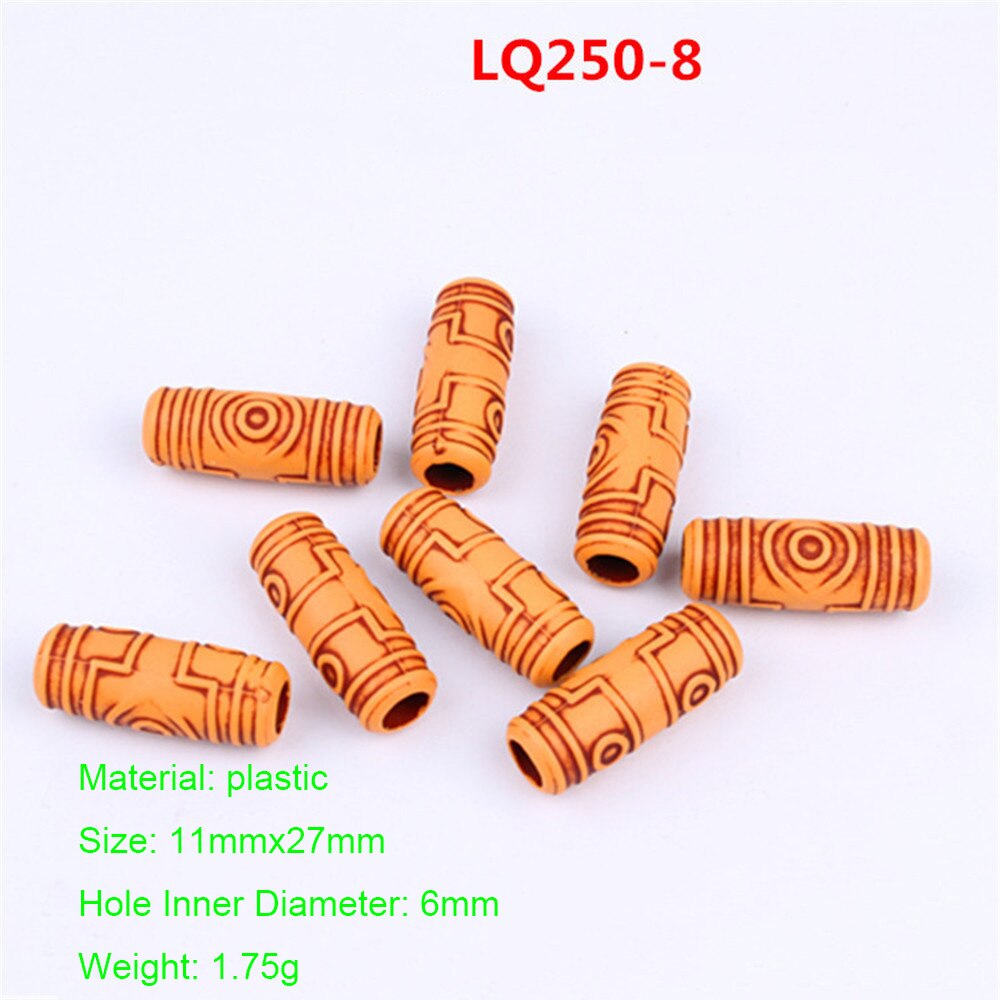 50PCS Hair Jewelry Braids Mixed Colors Plastic Cuffs Clip Beads Dreadlocks Tubes Pendants Hair Rings Extension Styling Accessori: 8
