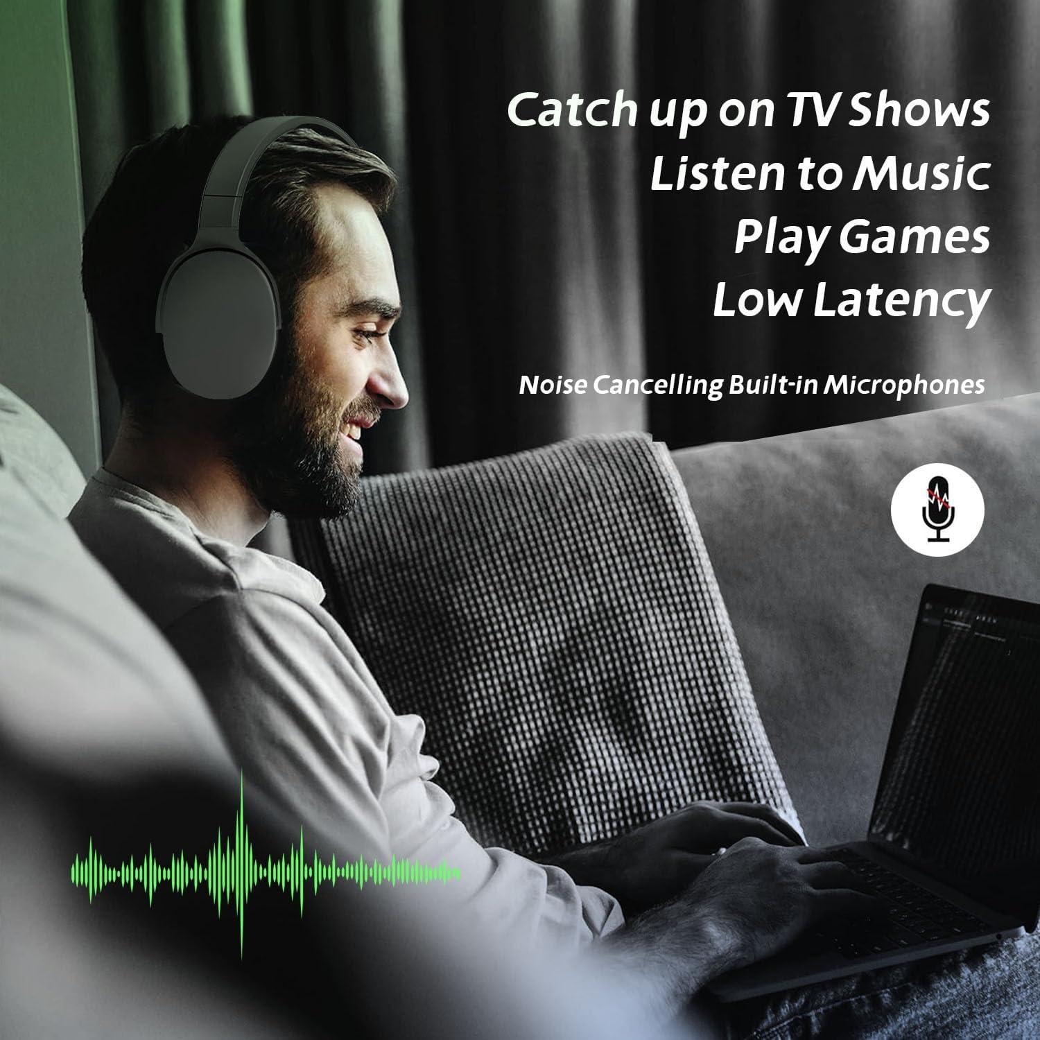 P2961 Bluetooth 5.3 hoofdtelefoon over HIFI stereo sport ruisonderdrukking headset waterdicht lange batterijduur studie gaming oortelefoon