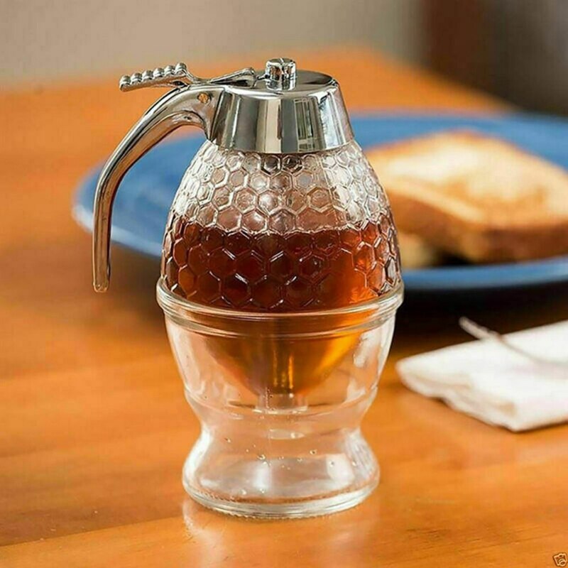 Juice Syrup Cup Bee Drip Dispenser Kettle Kitchen Accessories Honey Jar Container Storage Pot Stand Holder Squeeze Bottle