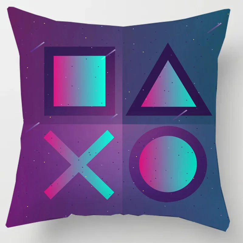Taie d'oreiller carrée Style ventilateur de jeu TV, décoration d'intérieur, housse de coussin, Anime, , poignée de Gamer imprimée, 45x45, pour enfants