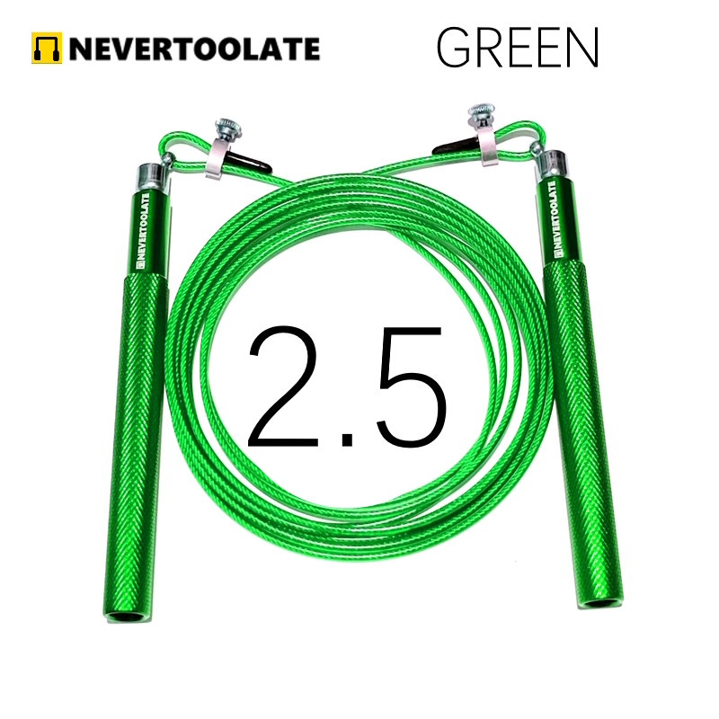 2.5mm pvc coated steel cord speed jump rope metal handle with ball bearing and 360 rotate gear skipping double under: Burgundy