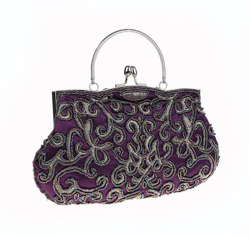 100% Hand made Luxe Dag Clutch Vrouwen Purse Paars keten Dame Avondtasje voor Party Bridal Wedding Zwart Bolsa Feminina