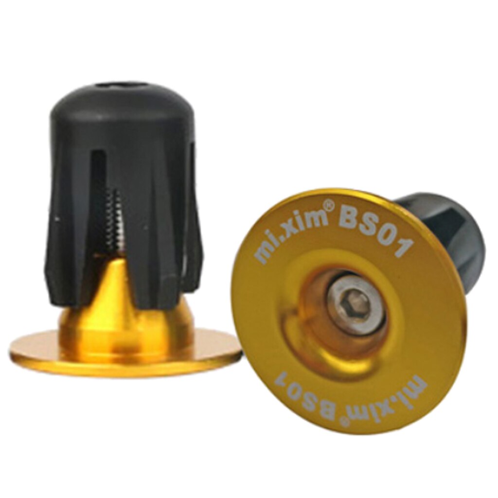 Tapones para manillar de bicicleta de topes finales: Gold