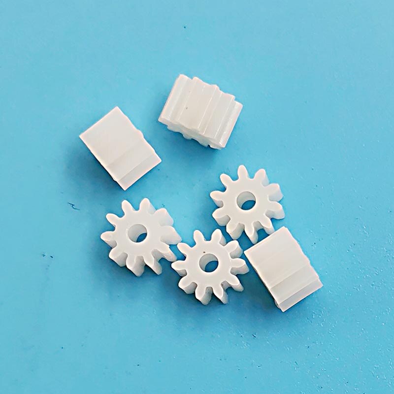 102A 0,6 M Ritzel 10 Zahn OD = 7mm 2mm Eng Anliegende Modul 0,6 POM Kunststoff Zahn Rad DIY Modell Spielzeug Zubehör