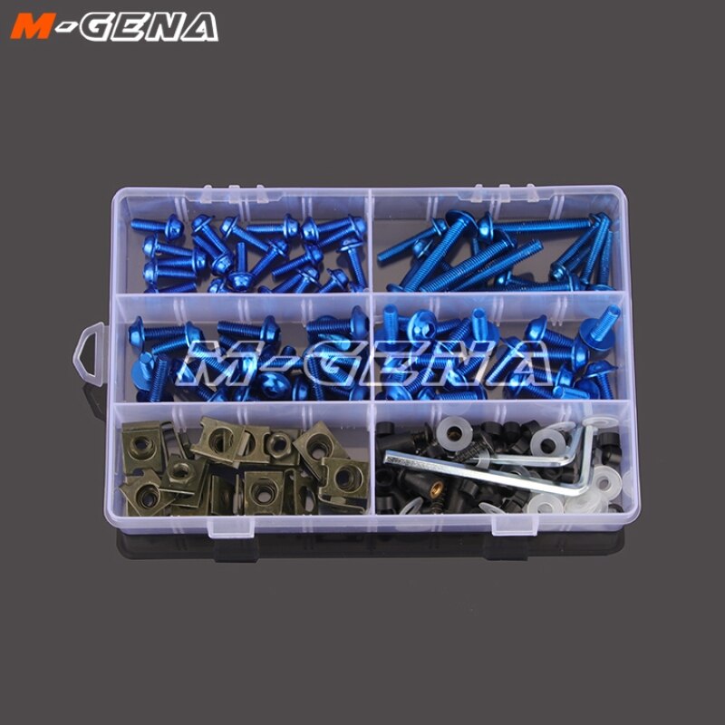 201 Stück Motorrad-CNC-Verkleidungsschrauben-Set, Schrauben für YZF 600 1000 R1 R6 R3 R15 R25 T-MAX 530 TMAX 500: Blau