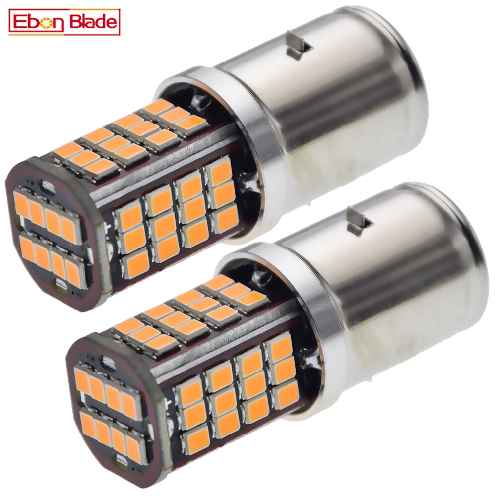 Paar LED Motorrad Scheinwerfer 2835 56SMD BA20S Auto Auto Rolle ATV Moped LED Kopf Glühbirne Weiß 6000K Gelb bernstein 6V 12V DC: 12V Gelb
