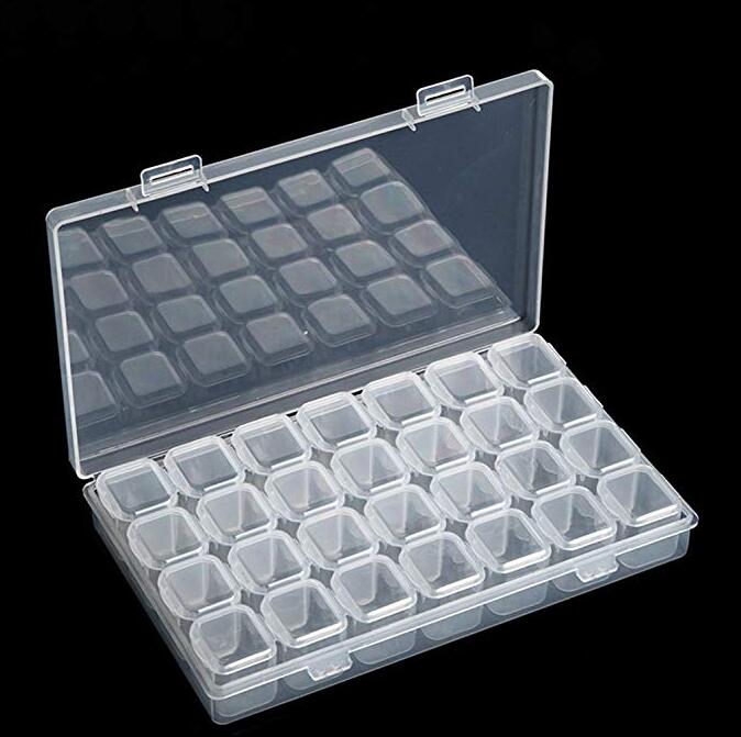 56/28 gitter Diamant Stickerei Zubehör diamant malerei Boxen Kreuz Stich Fälle Lagerung Veranstalter: 28 Kasten Weiß