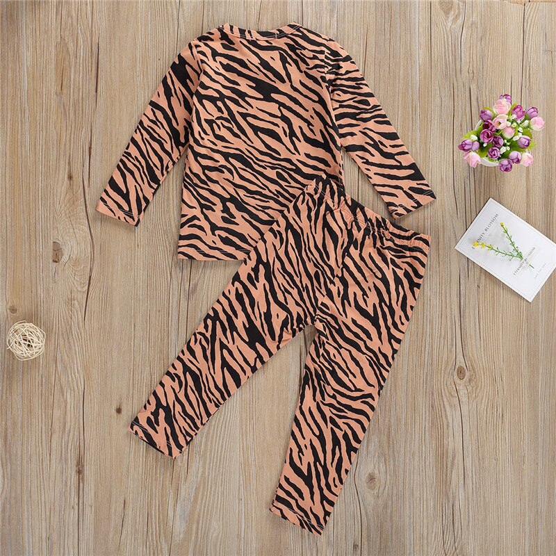 kid Baby Boys Girls Sleepwear Pajamas Set Children Kids Print Leopard pyjamas kids Lounge Wear Cotton Girls pijama infantil