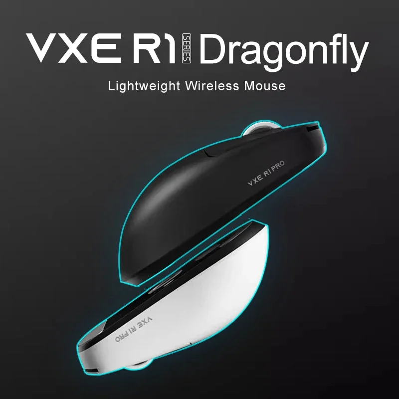 VXE Dragonfly R1 Pro MAX Wireless Lightweight Gaming Mouse PAW3395 26000DPI Low Latency 50G Accelerated Cable Gaming Mouse
