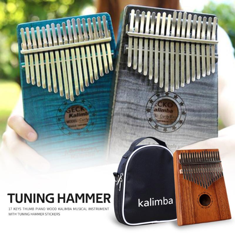 Instrumento Musical con martillo de afinación de 17 teclas de gran de madera de Acacia, luminosidad y portabilidad de Piano, sin espacio
