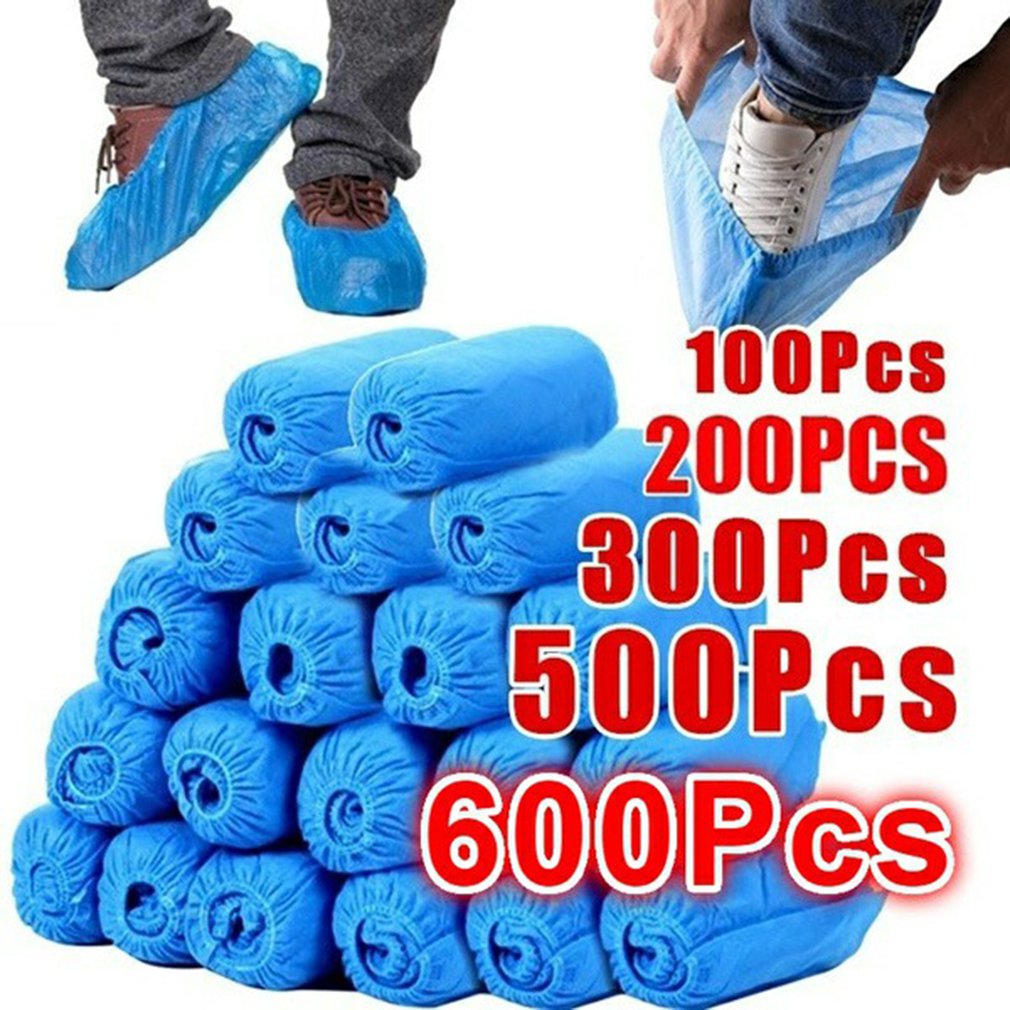 plastic Disposable Shoes Covers with Elastic Band Breathable Dust-proof Thickened Anti-slip Anti-static Shoe Covers