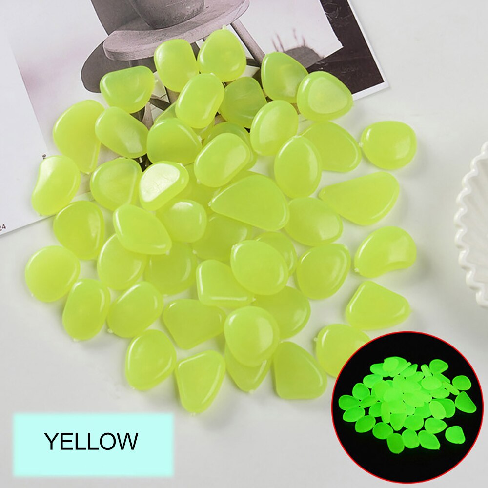 100 stuks lichtgevende stenen tuinlandschapsversiering aquarium aquariumdecoratie kunststenen lichtgevende kiezels: K