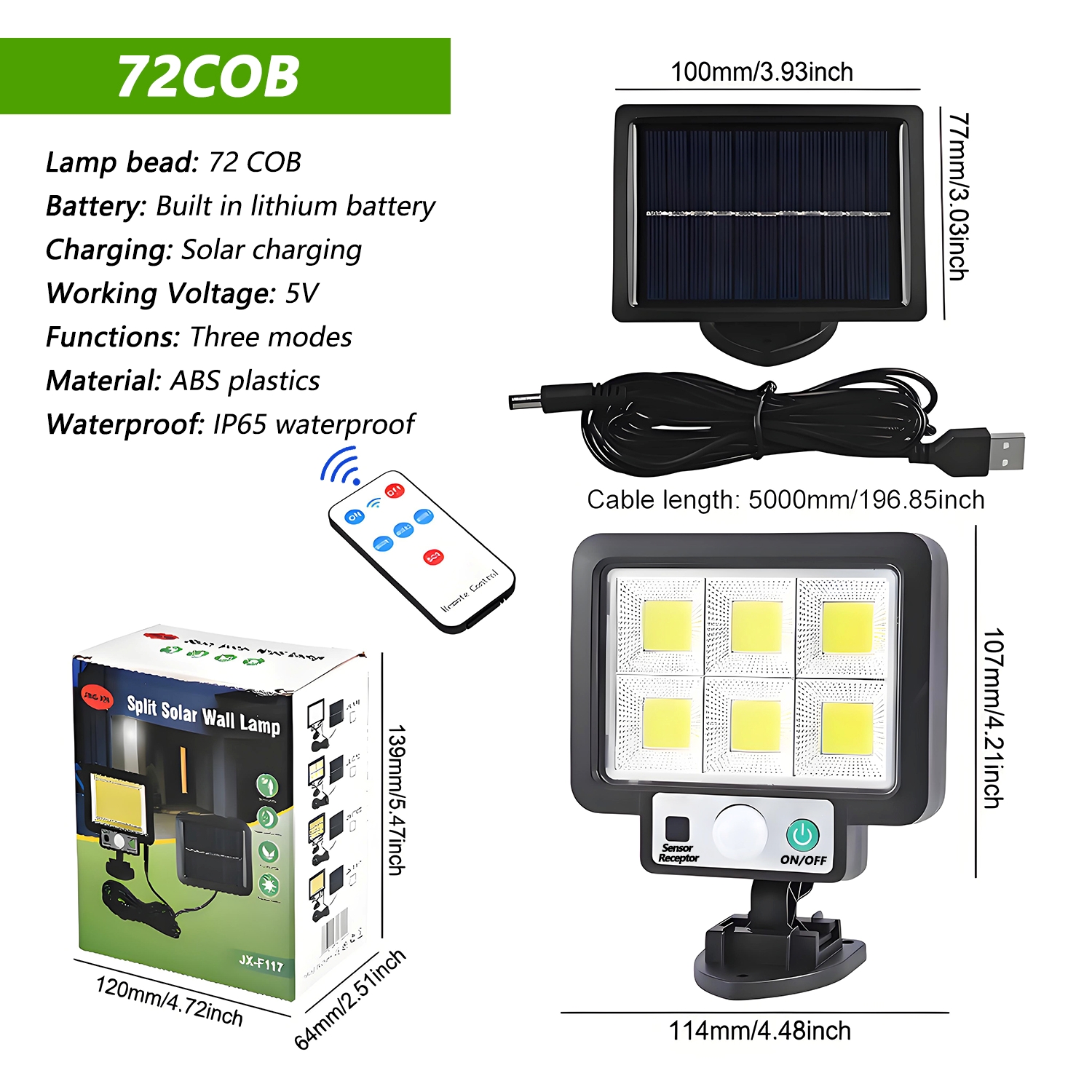 Tuinverlichting op zonne-energie Buiten op zonne-energie Led voor buitenwandlamp Zonlichtlamp Verlichting Externe spotlight Lampen Spots Lantaarn: orange