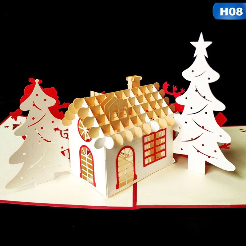 Christmas Pop-up Card 3D Christmas Tree Pop-up Card Christmas Card Pop-up Card Party Decoration Card: 8