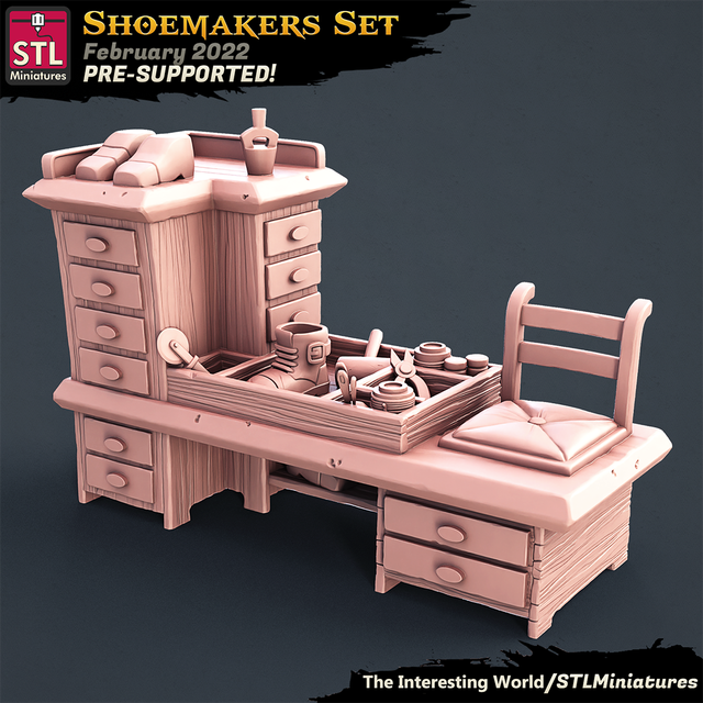 Shoe Makers 28mm 32mm Miniatures DND D&amp;D Pathfinder RPG War Games Tabletop Unpainted 3D Printed Desktop Ornament: Desk