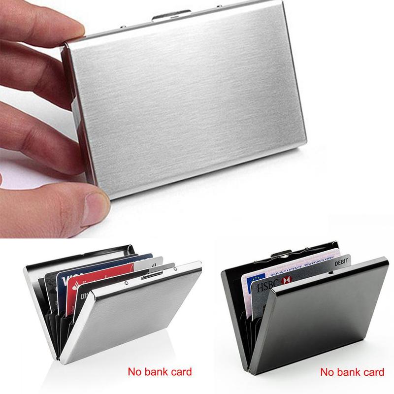 1 Pc Stainless Steel Credit Card Holder Slim Anti-scan Rfid Protect Travel Id Cardholder Business Card Pack Metal Sleeve