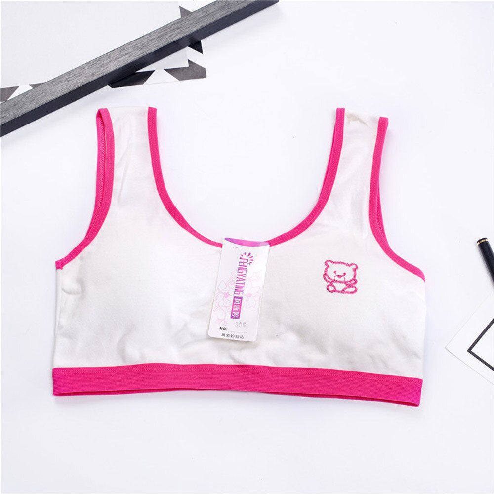 Sport Top Voor Meisjes Mooie Meisjes Afdrukken Ondergoed Beha Vest Kinderen Ondergoed Sport Ondergoed Sport Bh Voor Vrouwen Gym: Hot Pink