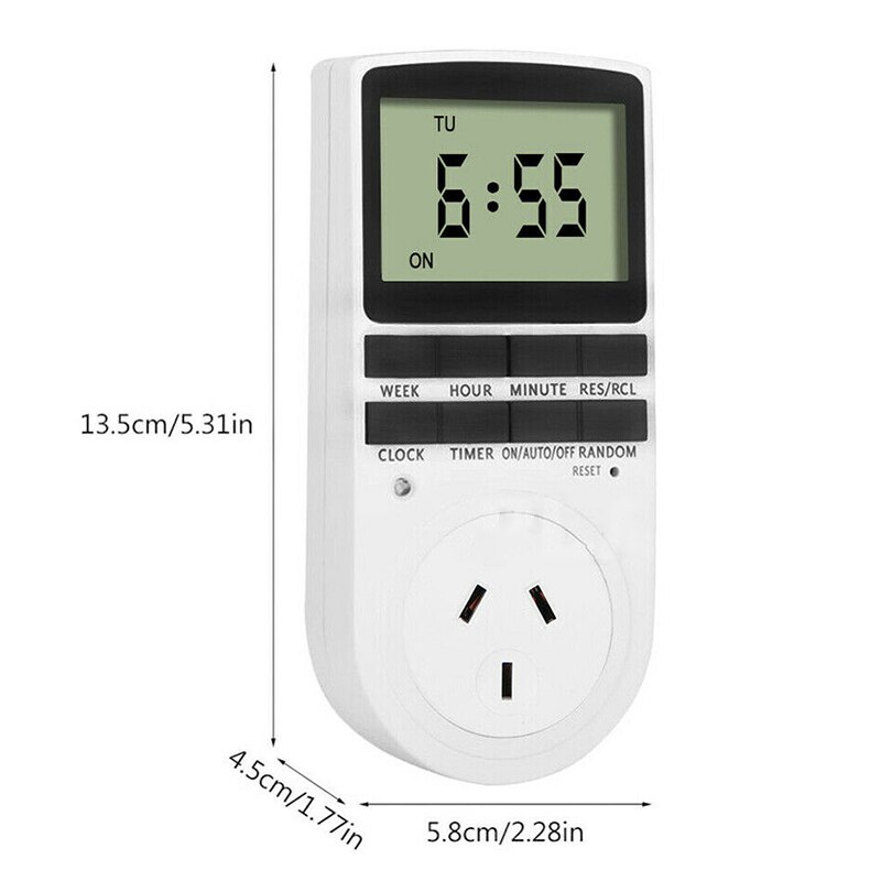 240V Digital Timer Switch Automation Socket White Plug-in Type Electric Programmable Power AU Plug Timers Measurement Parts
