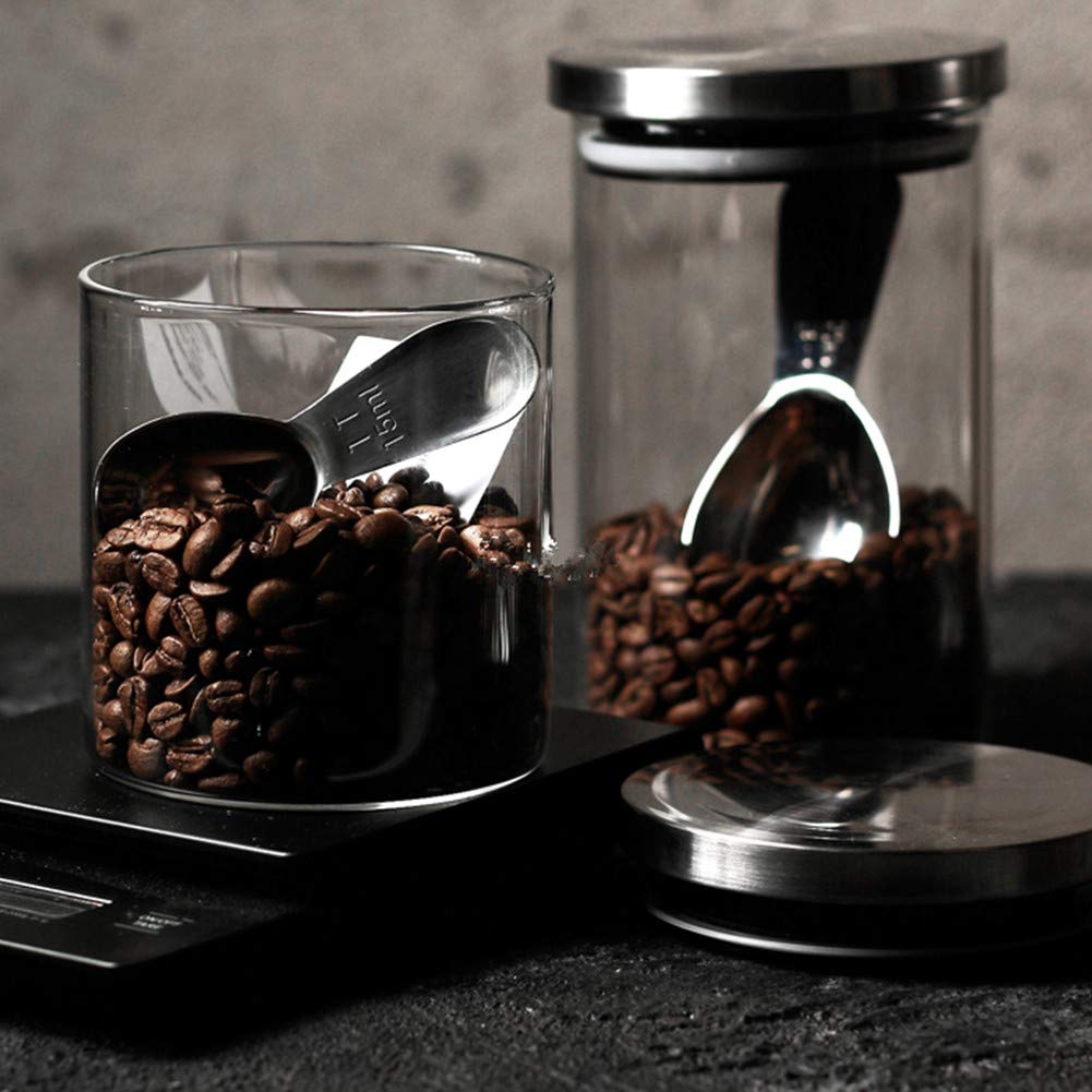 Colheres de café medidoras em aço inoxidável, 2 peças, colheres de café moído, em pó, acessórios de metal