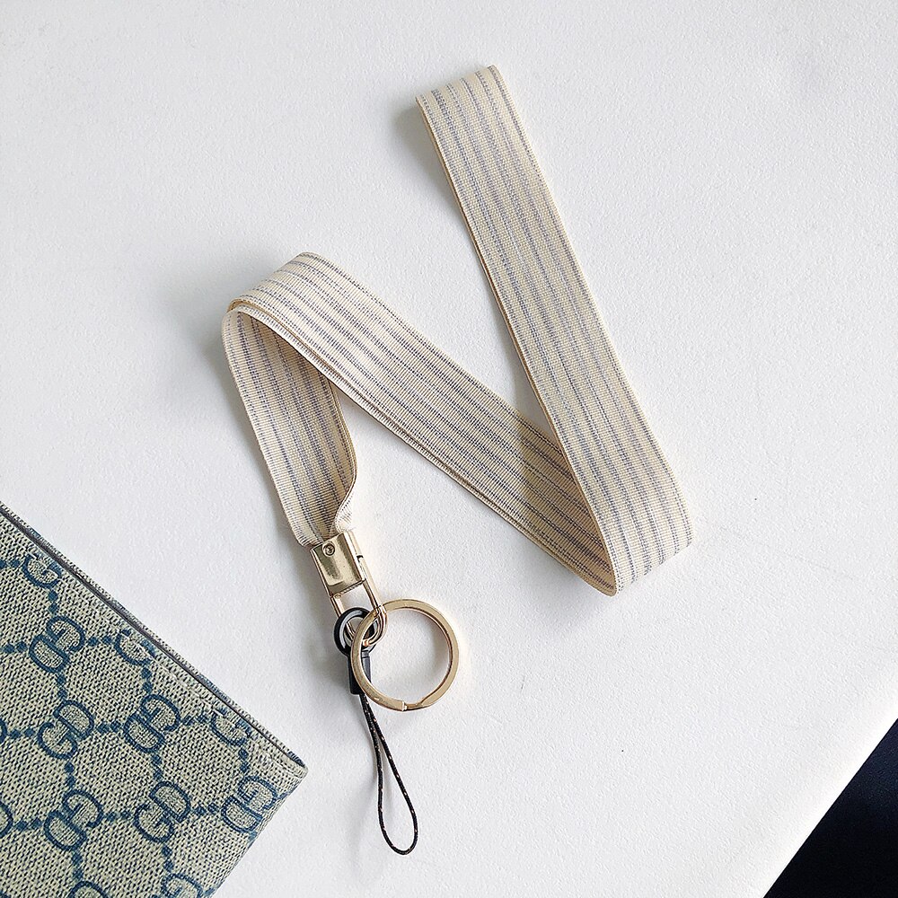 Jonsnow randigt tyg stil nackbandsband för nycklar id-kort gym usb mobiltelefon remmar gör-det-själv hänga rep lariat lanyard: D