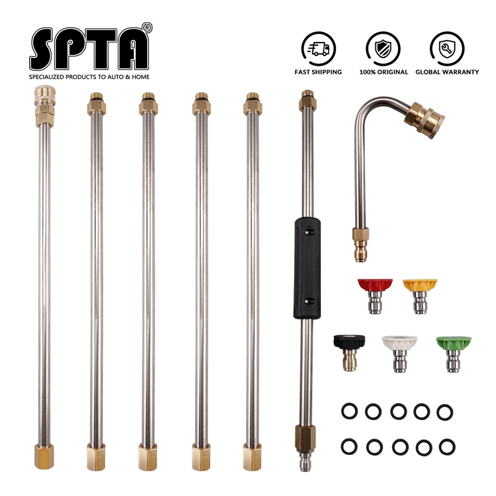 SPTA Pressure Washer Extension Wand Set Pressure Washing Extension Rod Electric Washing Tank Cleaning Tool: Set 1