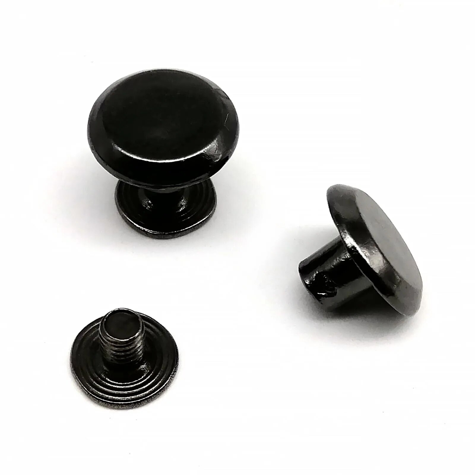 20 stks Ronde Kop 10mm Screwback Chicago Schroef Nagel Binding Klinknagel Stud voor Lederen Schoudertas Knapzak Riem portemonnee: Black