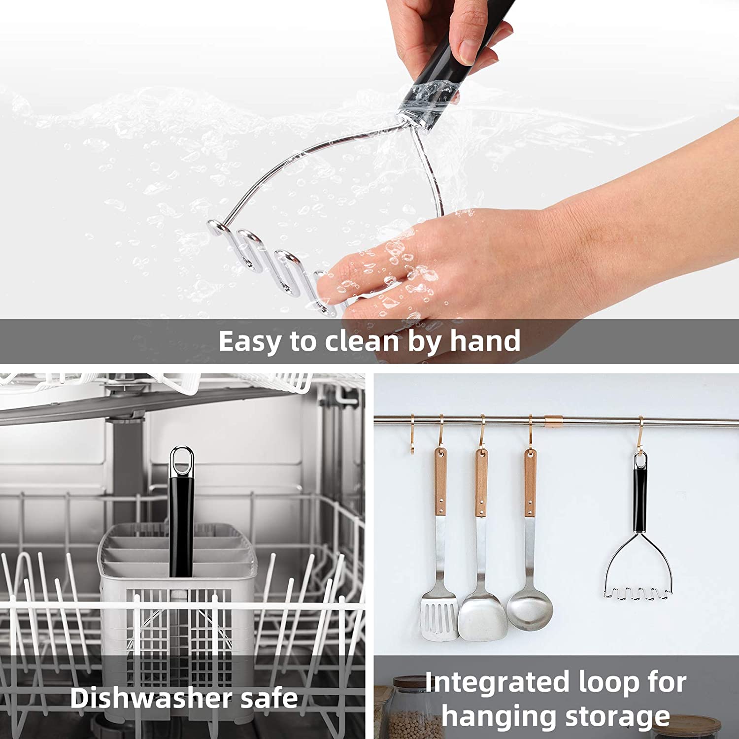 Machacador de patatas en forma de onda de acero inoxidable, herramienta de cocina, cortador de frutas y verduras, triturador, utensilios de cocina para restaurante