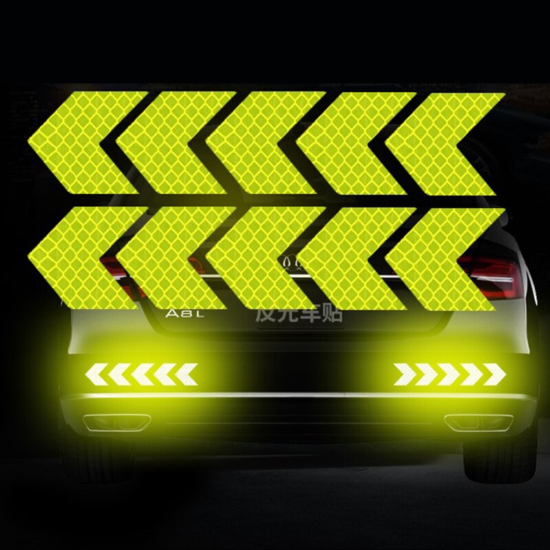 10 Stück Pfeil-Reflektorband, Sicherheitsvorsicht, Warnung, reflektierendes Klebeband, Aufkleber für LKW, Motorrad, Fahrrad, Auto, Styling: verrotten