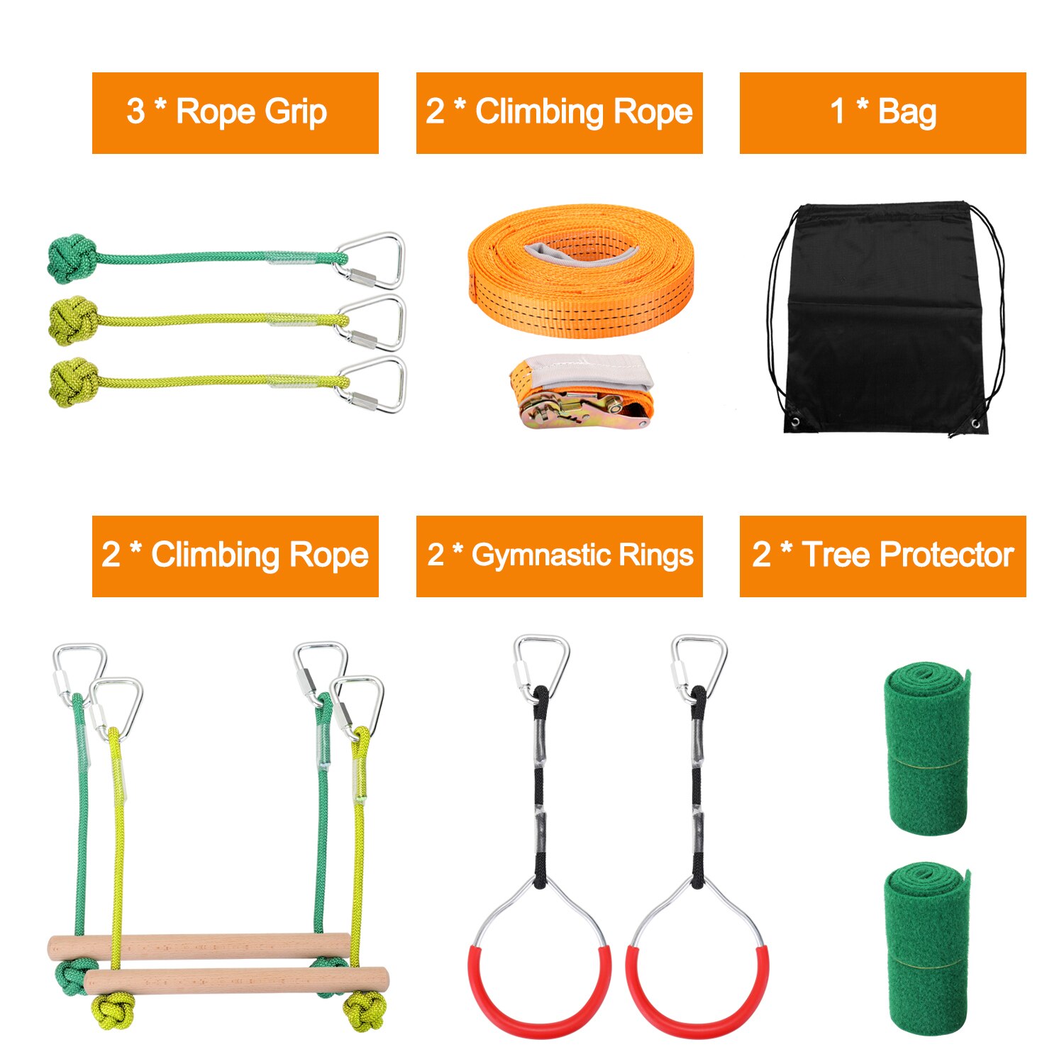 Ninja Line Children climbing equipment Ninja Rope Obstacle Training Equipment Kids Fun Slack Line Outdoor Children's carabiner