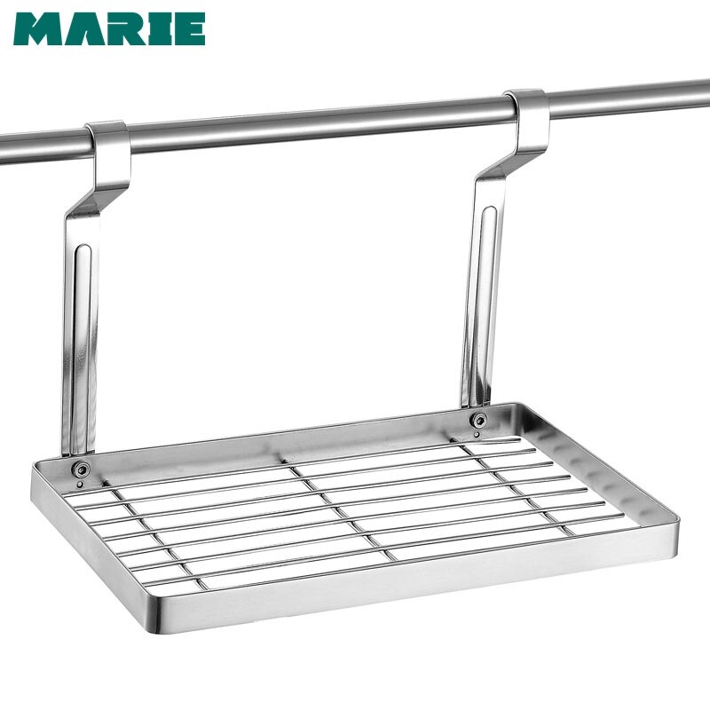 304 Stainless Steel Kitchen Shelf Rack Accessories Organizer Storage Shelf Pot Rack Bottle Holder 60-80cm Tube