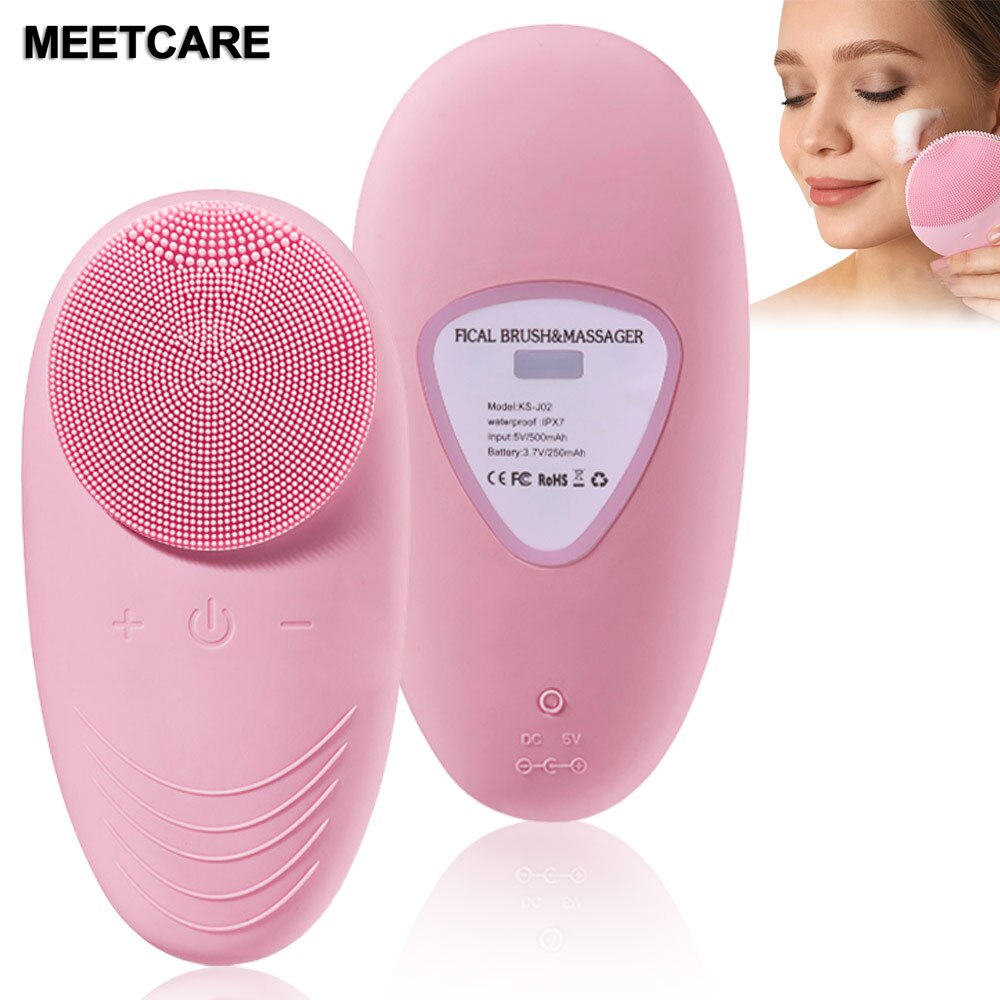 Usb draagbare siliconen gezichtsreiniger borstel gezichtsmassager elektrische mini vibrerende gezichtsreiniger borstel waterdicht huidverzorgingsapparaat