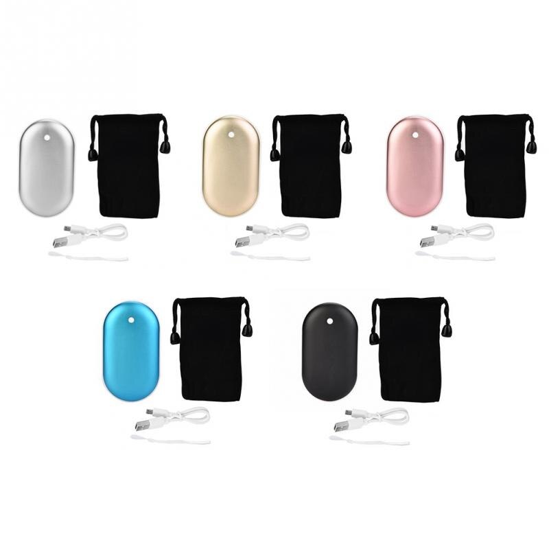 USB Pocket Heater Hand Warmer Portable Mobile Power Supply Macarons Double Heating Aluminum Alloy Mobile Phone Charging