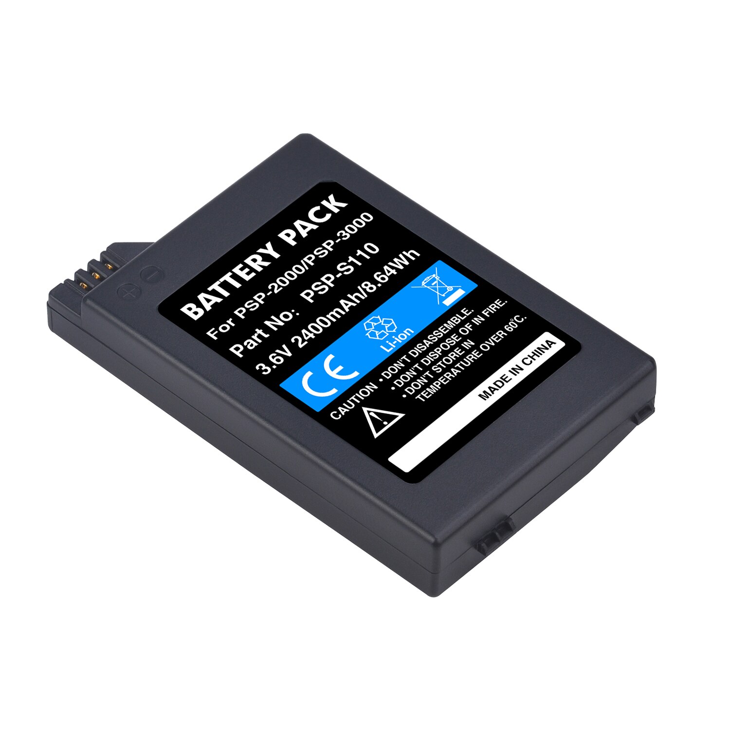 Pickle Power 2400mAh PSP2000 Battery +LED 3 slots USB Charger for Sony Portable Gamepad PSP3000 PSP S110 PSP2001 PSP2002 PSP3001: 1 battery