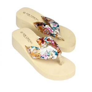 Zapatos mujer bohême chaussures de plage florales plate-forme compensée tongs pantoufles tongs unicornio chaussures pour femmes A3: Beige / 39
