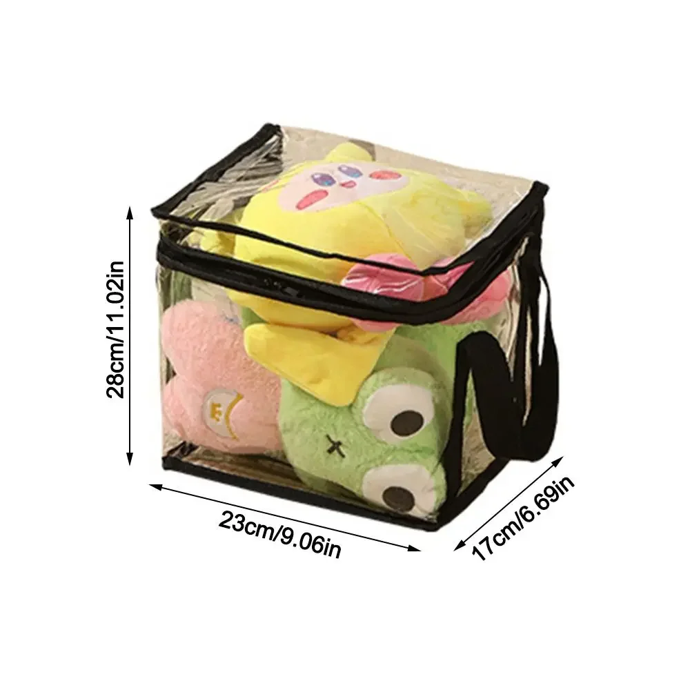 Caja de almacenamiento de juguetes impermeable de PVC, bolsa plegable multifuncional de gran capacidad, bolsa de almacenamiento transparente impermeable a prueba de polvo para el hogar: Rosa