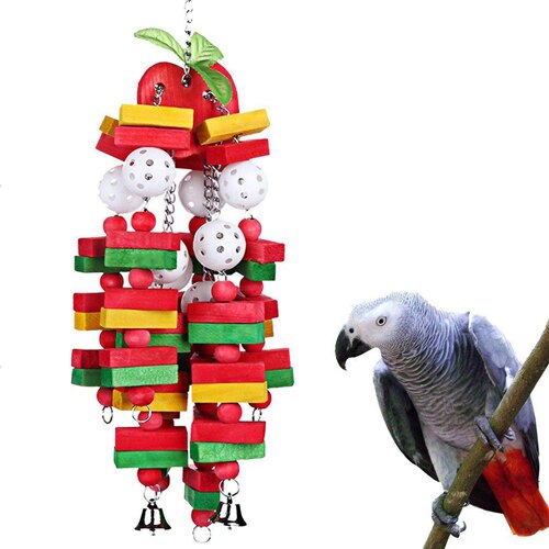 Juguetes de loros para pájaros grandes, Columpio de madera de colores, bloques de columpio para loros, juguetes para pájaros amorosos, juguete para pájaros: Size 8