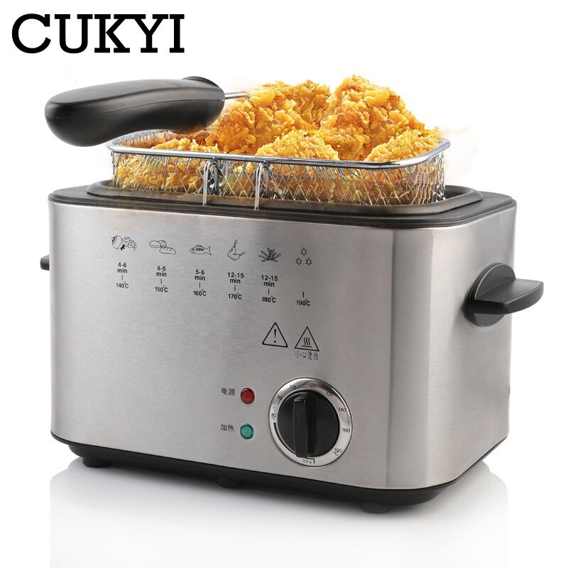 CUKYI Household/Commercial Electric Frying Machine Multifunctional Smokeless Deep fryers French Fries Maker Constant temperature