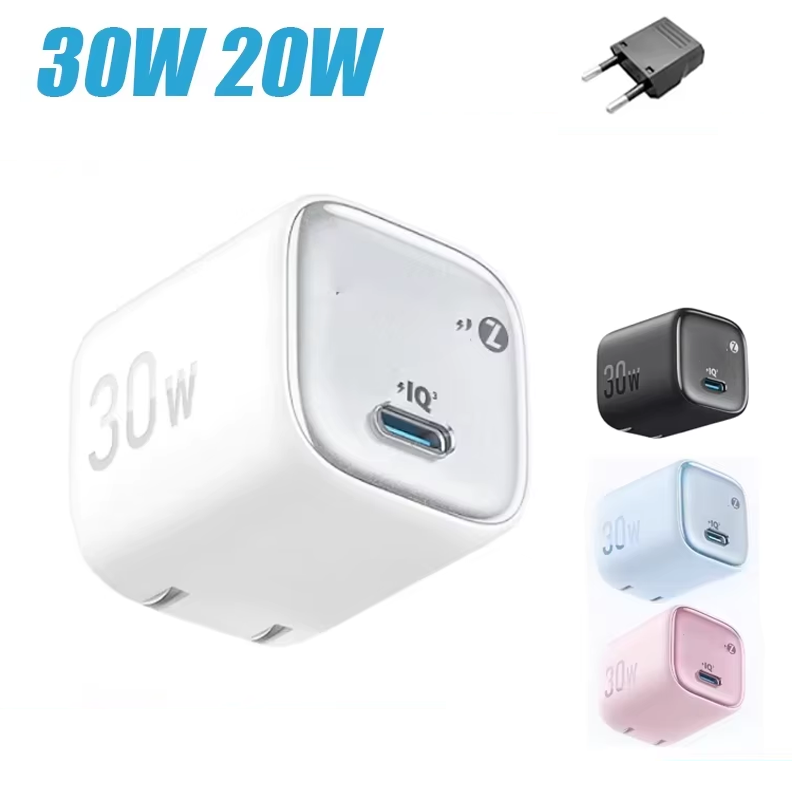 Originele 30w-voudige oplader zolo  pd30w 20w usb-c gan snellader piq 3.0 opvouwbare pps voor iphone en galaxy android-telefoons