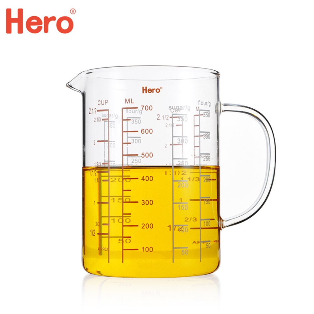 Coffee Measuring Cup Food Grade Glass Measuring Cups Transparent Graduated Cup Heat-resistant Glass Mug Milk Measurings Jug: Default Title