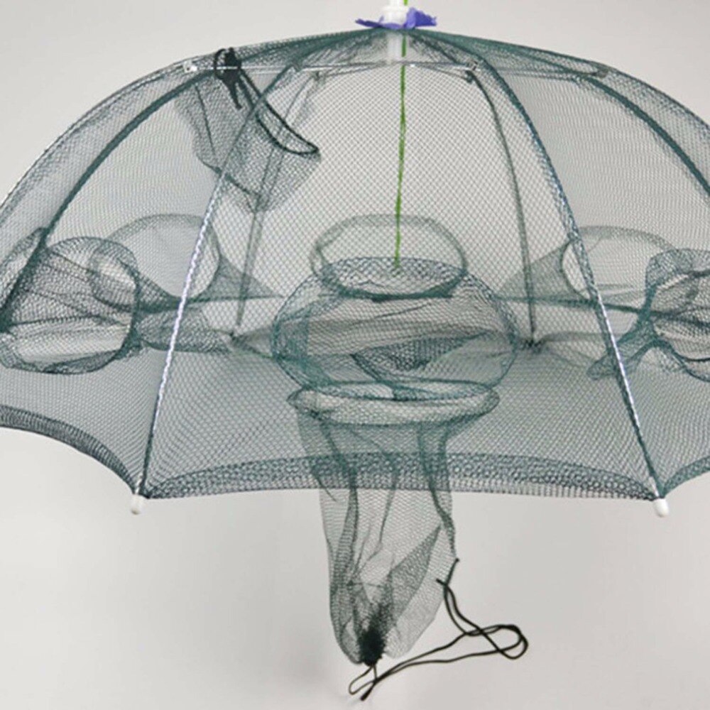 Hand-casting Automatic Fishing Net Shrimp Cage Nylon Foldable Crab Fish Trap Cast Netting Cast Folding Fishing Network 6 Holes