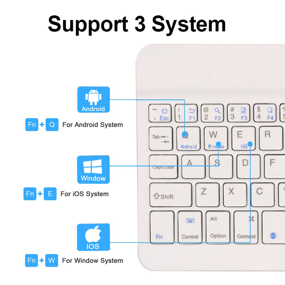 7/10Inch Mini Slim Wireless Bluetooth Keyboard Toetsenbord Voor Telefoon Tablet Laptop Desktop Pc Draagbare Draadloze Toetsenbord