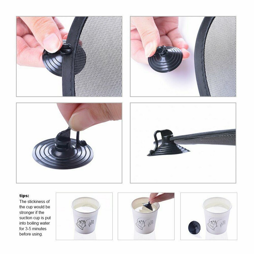 Solskærm 5 stk sort auto solskærm bilrude sugekop bil solskærm bil gardin auto solskærm bil styling covers solskærm